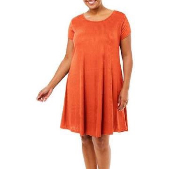 Hot Kiss Dresses & Skirts - Orange Plus Size Hot Kiss Orange Jersey Dress